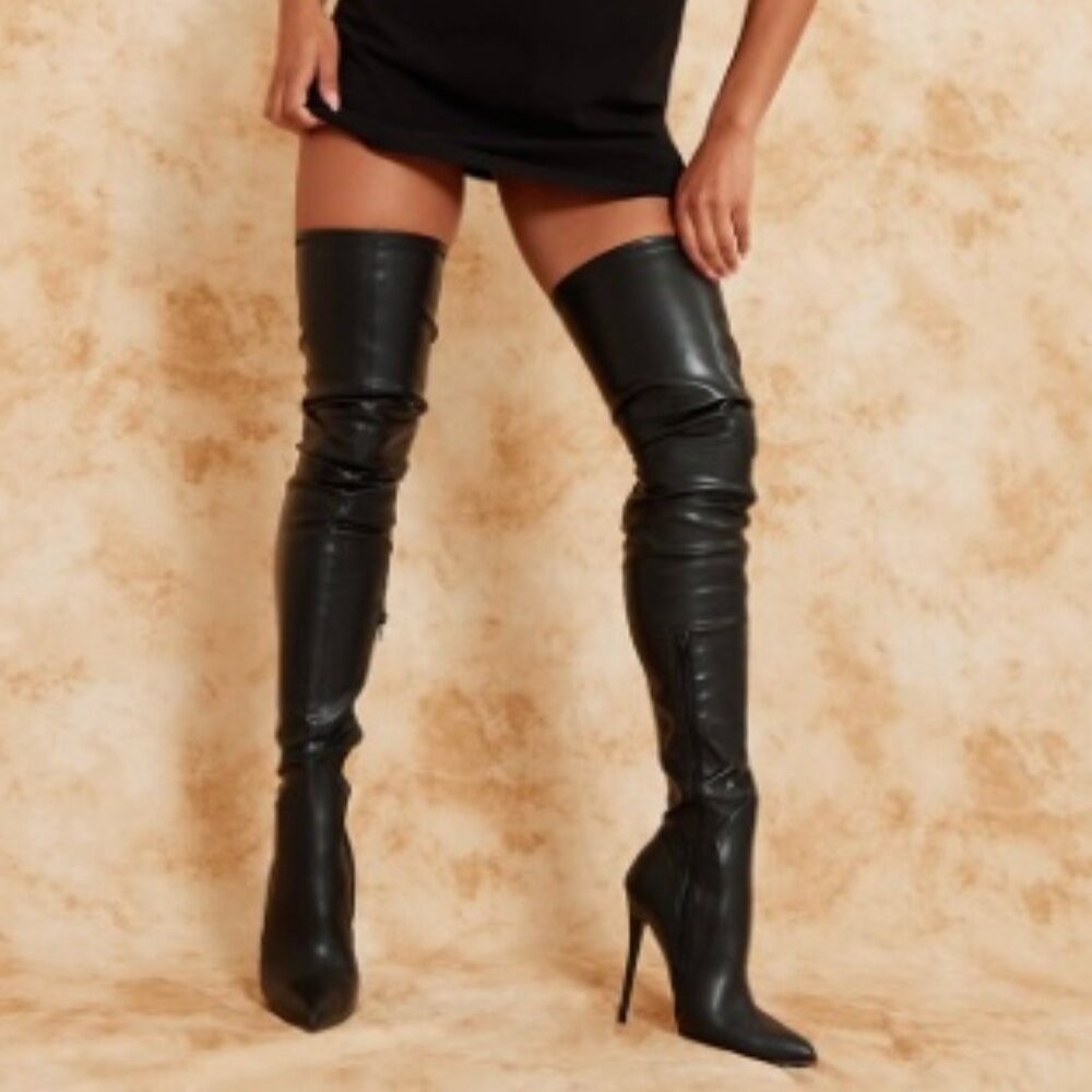 Black Stiletto Over the Knee Boots